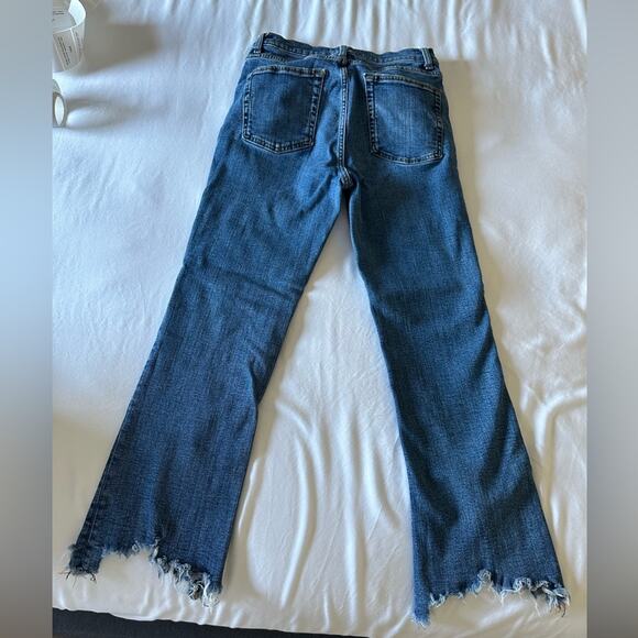 $60 Zara Bootcut Crop Chewed Hem - US 6 - blue - Picture 7 of 9